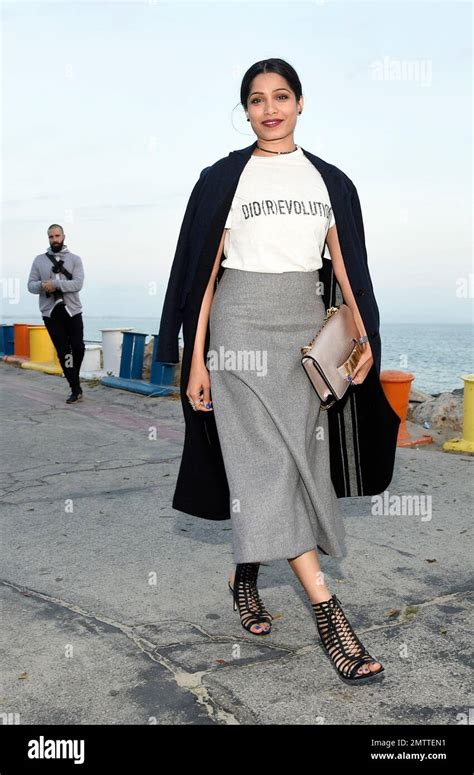 freida pinto dior cruise show 2017|Actress Freida Pinto arrives for the first cruise collection by Maria .